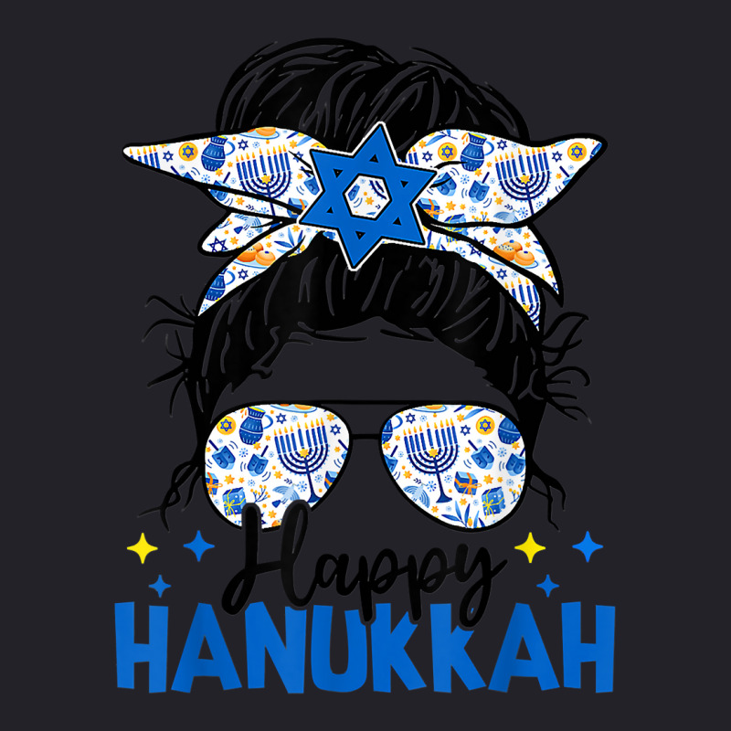 Happy Hanukkah Messy Bun Hair Xmas Jewish Holiday T Shirt Unisex Sherpa-lined Denim Jacket | Artistshot