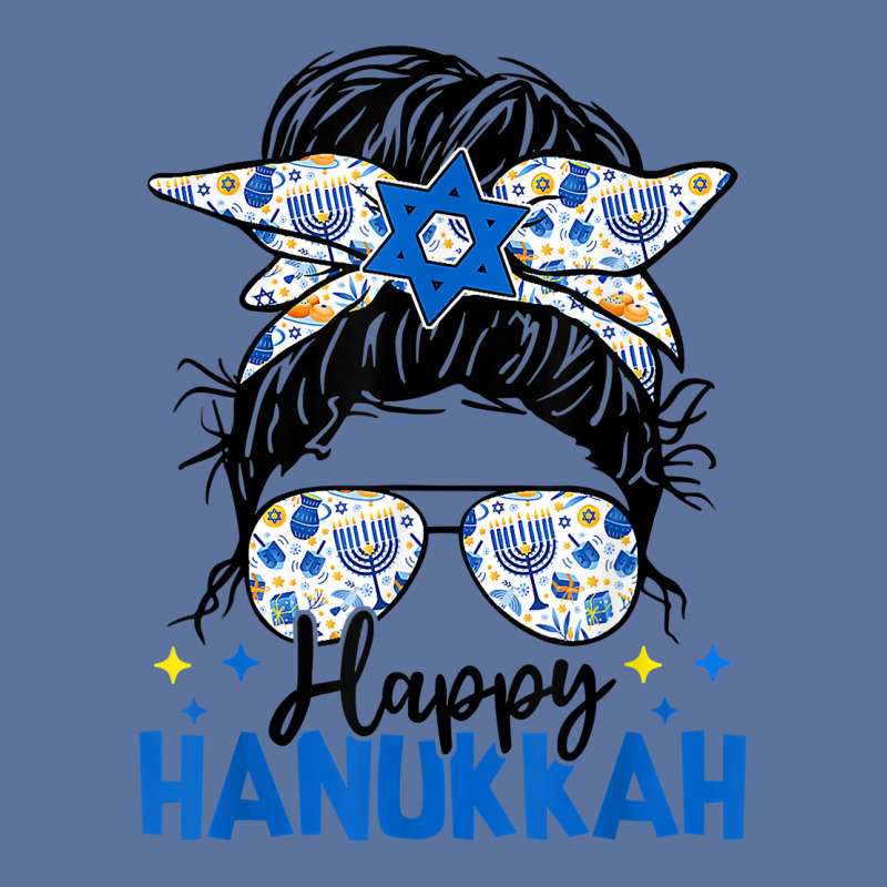 Happy Hanukkah Messy Bun Hair Xmas Jewish Holiday T Shirt Lightweight Hoodie | Artistshot