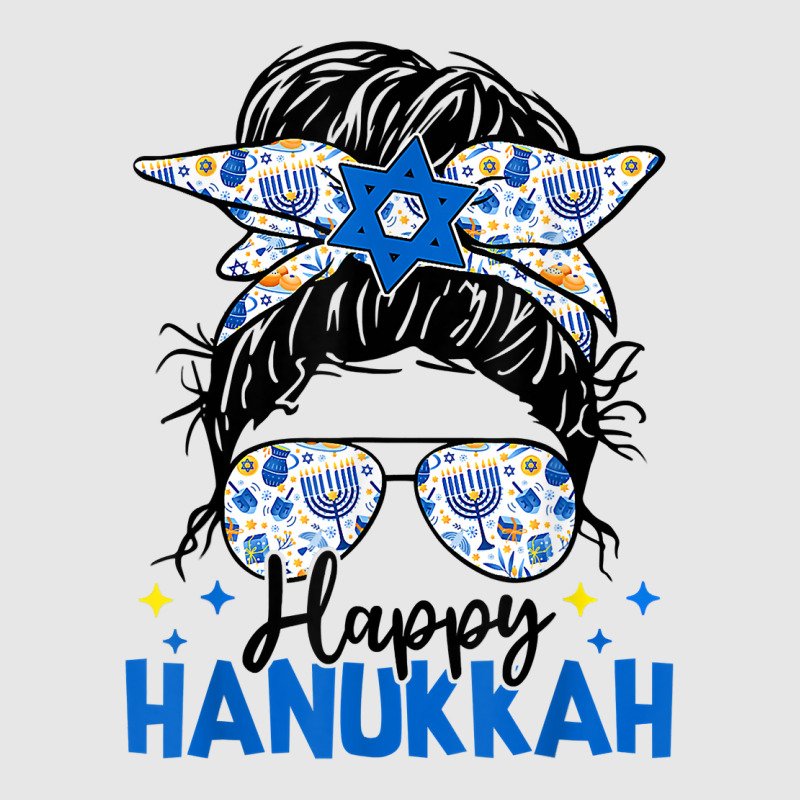 Happy Hanukkah Messy Bun Hair Xmas Jewish Holiday T Shirt Hoodie & Jogger Set | Artistshot