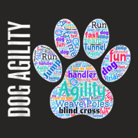 Fun Dog Agility Dog Agility Word Cloud, Paw Shape Ladies Fitted T-shirt | Artistshot