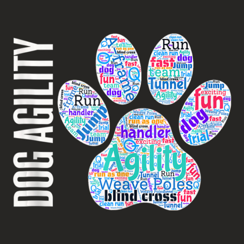 Fun Dog Agility Dog Agility Word Cloud, Paw Shape Ladies Fitted T-Shirt by rastyrocl | Artistshot