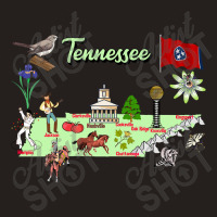 Hand Drawn Illustration Of Tennessee Map With Tourist Destinations, Us Tank Top | Artistshot