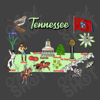 Hand Drawn Illustration Of Tennessee Map With Tourist Destinations, Us Vintage T-shirt | Artistshot