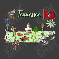 Hand Drawn Illustration Of Tennessee Map With Tourist Destinations, Us Men's Polo Shirt | Artistshot