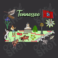 Hand Drawn Illustration Of Tennessee Map With Tourist Destinations, Us Vintage Hoodie And Short Set | Artistshot