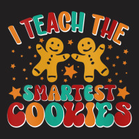 Womens Groovy I Teach The Smartest Cookies Christmas Teacher V-neck T-shirt | Artistshot