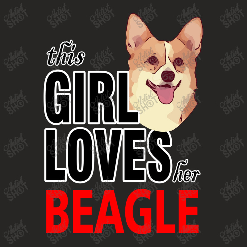 Merry Christmas Dog This Girl Loves Her Beagle Ladies Fitted T-Shirt by lorismerch | Artistshot