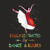 Easily Distracted By Dance And Book Ballet Book Ladies Fitted T-shirt | Artistshot