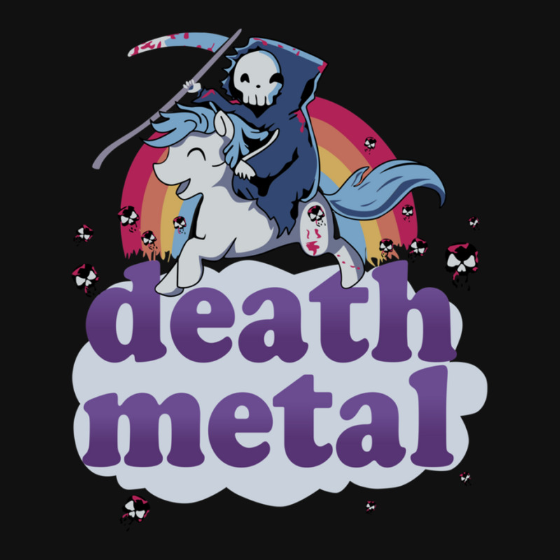 Death Metal' - The Grim Reaper Riding A Unicorn In Front Of A Rainbow  Graphic T-shirt | Artistshot