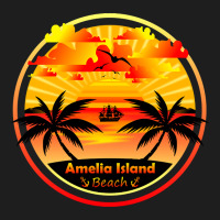 Amelia Island Beach, Palm Trees Sunset, Florida Summer-qz1m6 Classic T-shirt | Artistshot