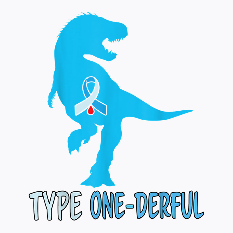 Type 1 Diabetes Awareness Ribbon T1d T Rex Dinosaur Boys T Shirt T-Shirt by maryannmjra8 | Artistshot