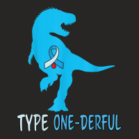 Type 1 Diabetes Awareness Ribbon T1d T Rex Dinosaur Boys T Shirt Ladies Fitted T-shirt | Artistshot