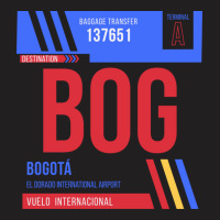 Bogota Bog Airport Code Baggage Tag T-shirt | Artistshot