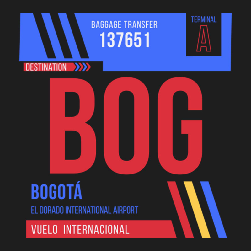 Bogota Bog Airport Code Baggage Tag Classic T-shirt by SandraDelpha | Artistshot