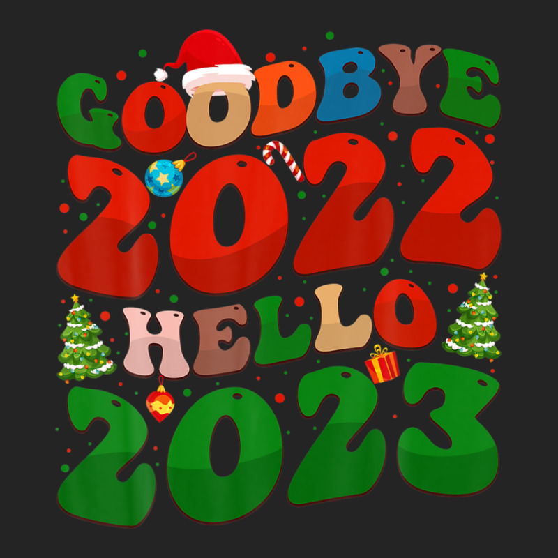 Goodbye 2022 Hello 2023 Retro Groovy Christmas New Year 2023 3/4 Sleeve Shirt | Artistshot