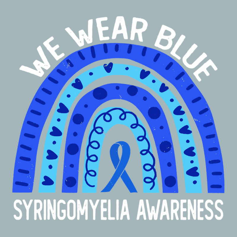 We Wear Blue For Syringomyelia Awareness Blue Rainbow Pullover Hoodie Unisex Sherpa-lined Denim Jacket | Artistshot