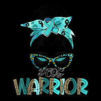 Women Messy Bun Teal Ribbon Pcos Warrior Pocket T-shirt | Artistshot