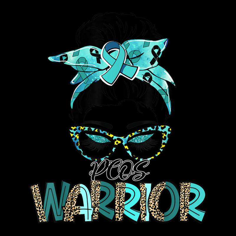 Women Messy Bun Teal Ribbon Pcos Warrior Unisex Jogger | Artistshot