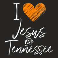 I Love Jesus And Tennessee Shirt Orange Heart Cute Fan Gift Ladies Fitted T-shirt | Artistshot