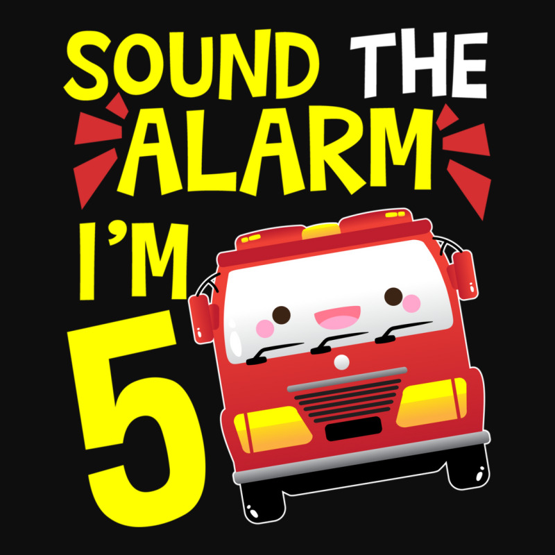 Sound The Alarm I'm 5 Firetruck Five Years Old Birthday Long Sleeve Crop Top by ESTAULS | Artistshot