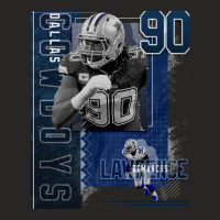 Demarcus Lawrence Football Paper Poster Cowboys 2 Ladies Fitted T-shirt | Artistshot