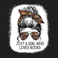 Just A Girl Who Loves To Read Messy Bun Booj Cute Book Worm Ladies Polo Shirt | Artistshot