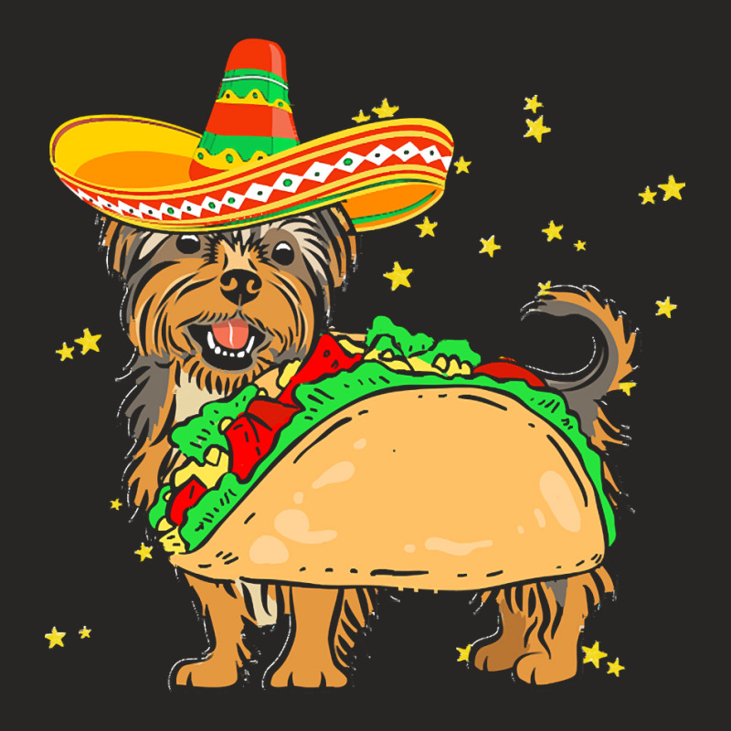 Cinco De Mayo T  Shirt Sombrero Yorkshire Terrier Dog Tacos Cinco De M Ladies Fitted T-Shirt by amyaspencer364 | Artistshot