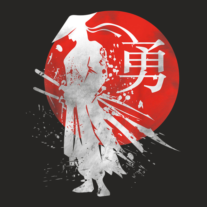 Japanese Samurai Warrior Retro Japan Calligraphy For Courage Ladies Fitted T-Shirt by BrandonGarretLeblanc | Artistshot