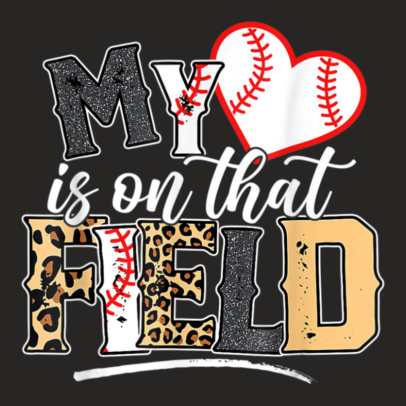 Leopard Softball Mom, My Heart Is On That Field Baseball Ladies Fitted T-Shirt by rastyrocl | Artistshot