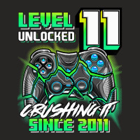 Level 11 Unlocked Crushing It 2011 Video Game 11th Birthday Ladies Fitted T-shirt | Artistshot