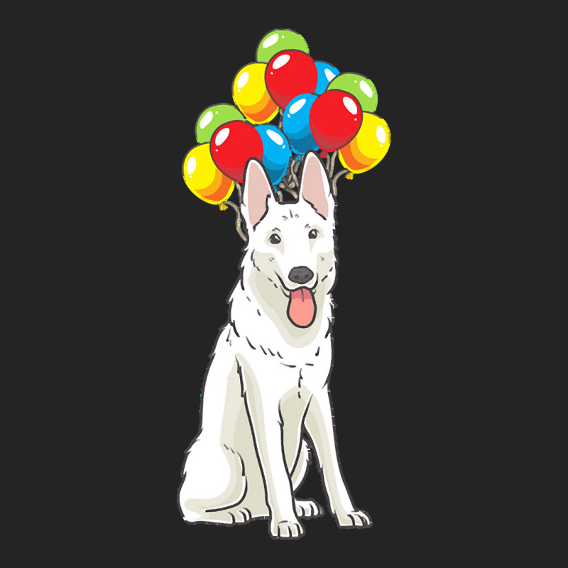 White Shepherd T  Shirt White Swiss Shepherd With Ballons Gift T  Shir 3/4 Sleeve Shirt | Artistshot