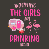 Flamingo Bird Tropical Warning The Girls Are Drinking Again Cute Campi Bucket Hat | Artistshot