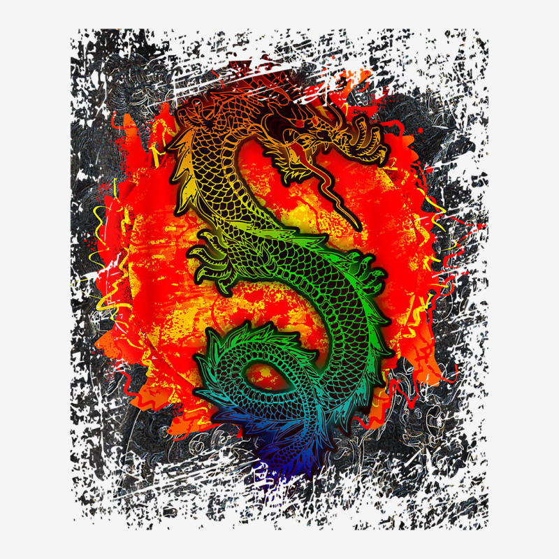 Asian Chinese Japanese Dragons Design T Shirt Drawstring Bags | Artistshot