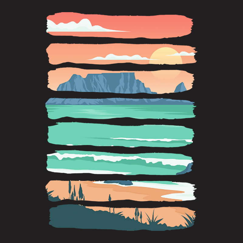 Beach Sunset T  Shirt Summer Sunset Beach Vacation Rocky Cliffs Ocean T-Shirt by pagaclydia939 | Artistshot