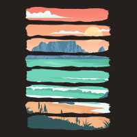 Beach Sunset T  Shirt Summer Sunset Beach Vacation Rocky Cliffs Ocean Tank Top | Artistshot