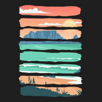 Beach Sunset T  Shirt Summer Sunset Beach Vacation Rocky Cliffs Ocean Classic T-shirt | Artistshot