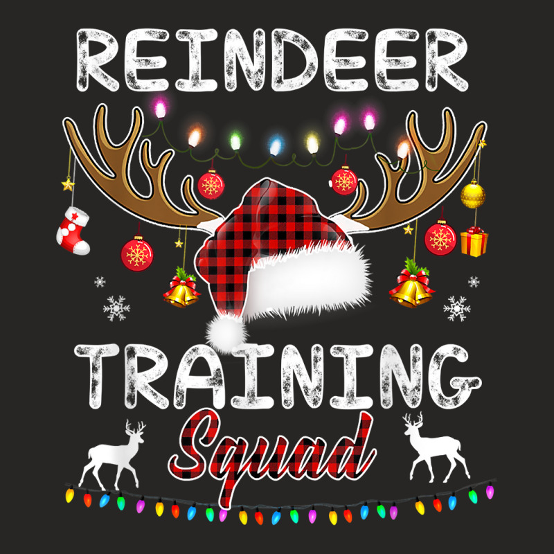 Christmas Running Funny Reindeer Training Squad Red Plaid T Shirt Ladies Fitted T-Shirt by meritzjla | Artistshot