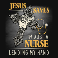 Jesus Saves I_m Just A Nurse Lending My Hand Baby Bibs | Artistshot