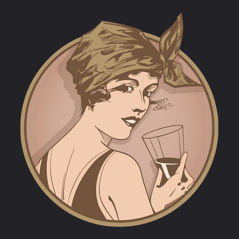 Lady Drinking Wine. Art Deco Style Illustration Design. Youth Tee | Artistshot