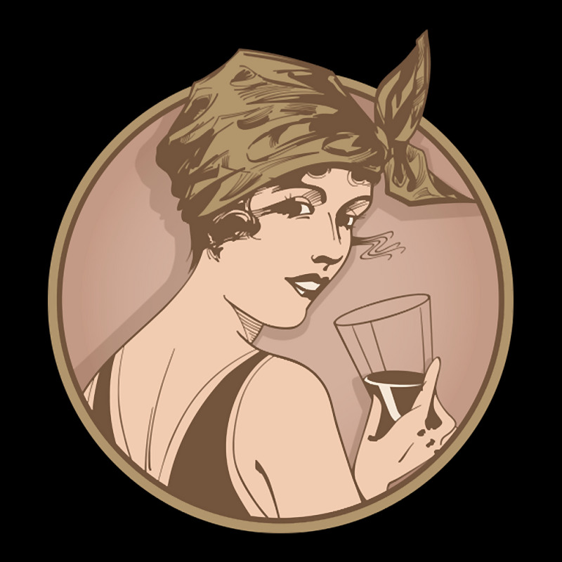 Lady Drinking Wine. Art Deco Style Illustration Design. Youth Zipper Hoodie | Artistshot