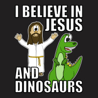 I Believe In Jesus And Dinosaurs Funny Christian Humor T-shirt | Artistshot