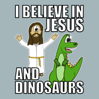 I Believe In Jesus And Dinosaurs Funny Christian Humor Unisex Sherpa-lined Denim Jacket | Artistshot