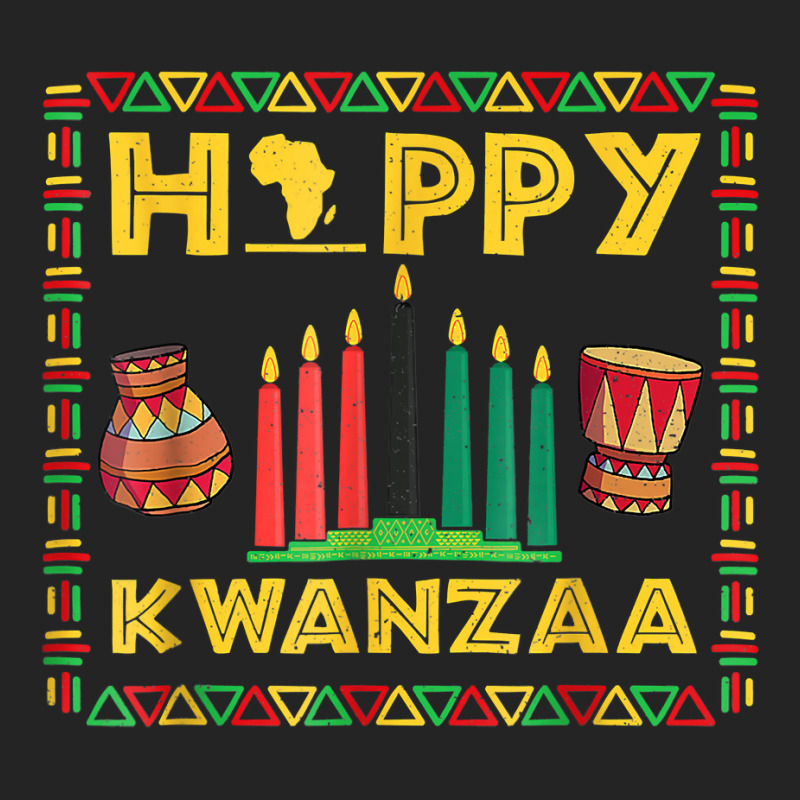 Happy Kwanzaa Kinara, Mishumaa With 7 Principles T Shirt 3/4 Sleeve Shirt by gswarnkab | Artistshot