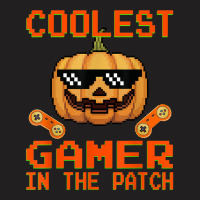 Kids Halloween Coolest Gamer In The Patch Boys Girls Pumpkin T-shirt | Artistshot