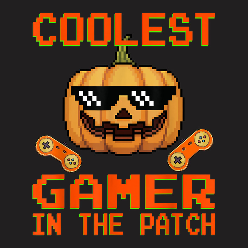 Kids Halloween Coolest Gamer In The Patch Boys Girls Pumpkin T-shirt | Artistshot