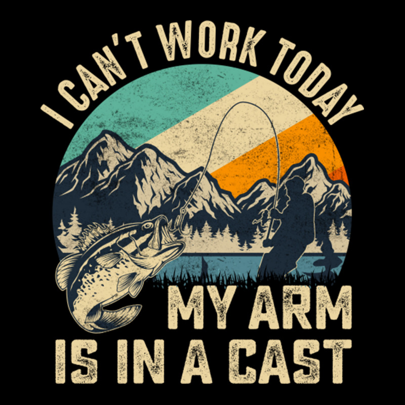 Vintage I Can't Work Today My Arm Is In A Cast Funny Fishing Men's 3/4 Sleeve Pajama Set | Artistshot