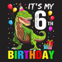 Kids It's My 6th Birthday Happy 6 Year T-rex Shirt Boys T-shirt | Artistshot