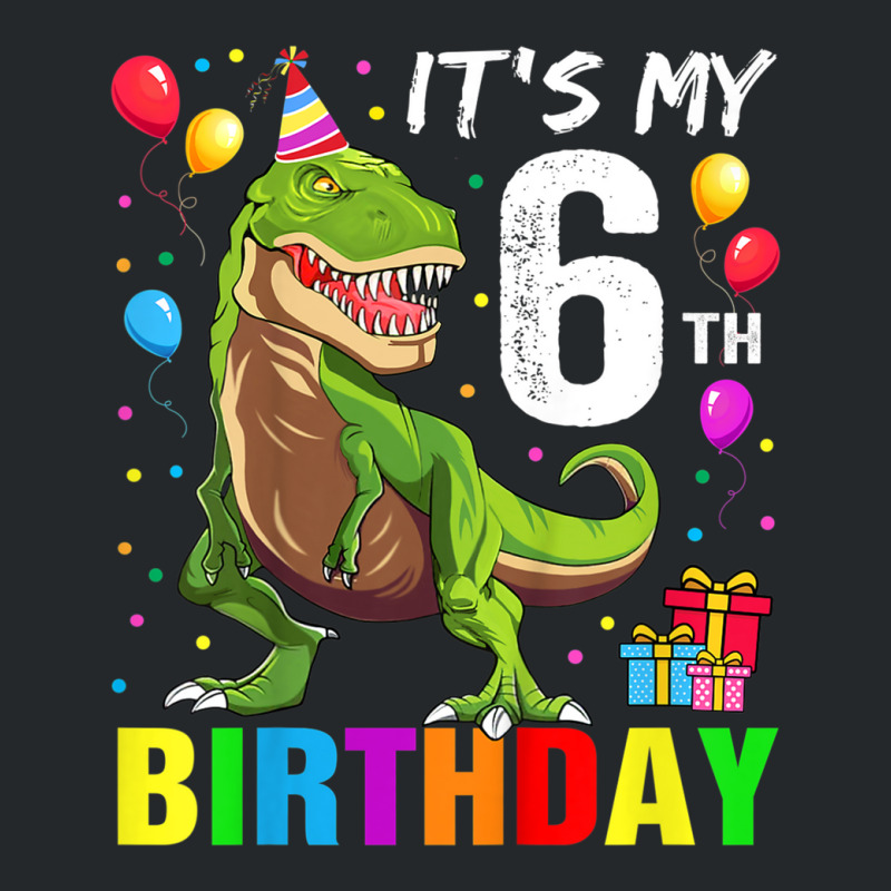 Kids It's My 6th Birthday Happy 6 Year T-rex Shirt Boys Crewneck Sweatshirt | Artistshot