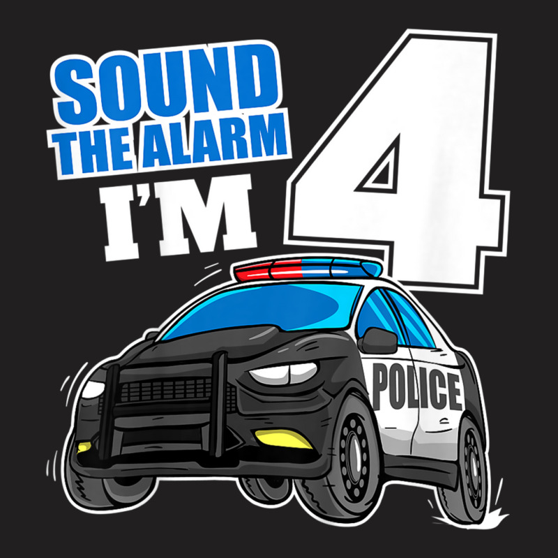 Kids Police Car 4th Birthday Boy 4 Cop Policeman Officer Four T-shirt | Artistshot