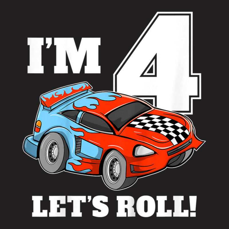 Kids Race Car 4th Birthday Boy 4 Four Year Old Racing Car T-shirt | Artistshot